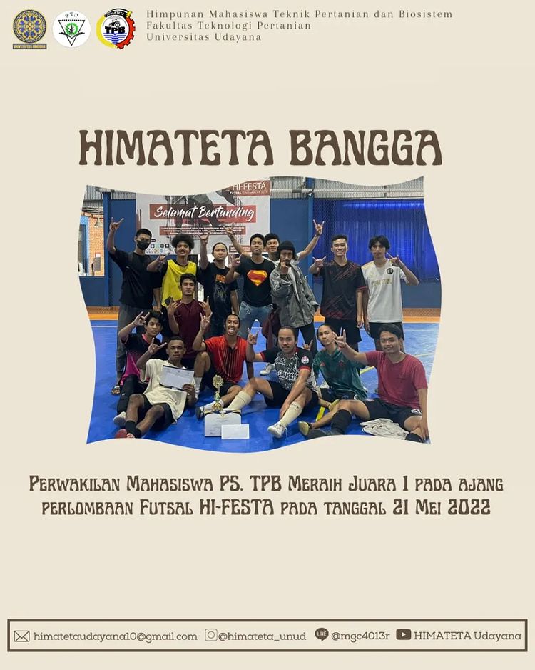 Mahasiswa Teknik Pertanian dan Biosistem Mendapatkan Prestasi Pada Perlombaan Futsal Tingkat Regional Bali
