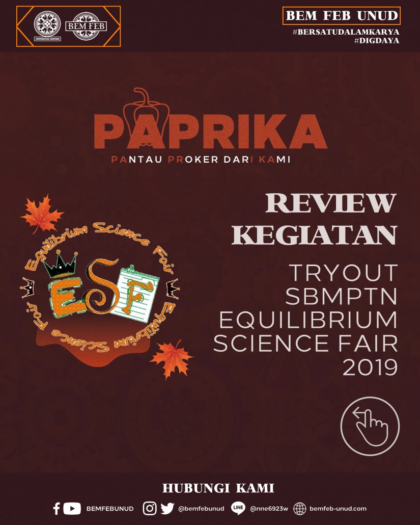 Tryout SBMPTN ESF (Equilibrium Science Fair) 2019